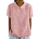 thumbnail image 1 of Ploknplq Elbow Length Tee Shirts for Women,Gradient Shirt,Tunic Tee,Womens Summer Tops Lapel Striped Back Loose Top Casual Shirt T Shirt,3/4 Sleeve Tunic Tops for Women,Top for Women Red 3XL, 1 of 5