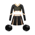 thumbnail image 1 of zdhoor Uniforme de Cheerleading pour Filles Enfants Tenues de Cheer Patchwork Métallique Costume de Compétition Performance B03 8, 1 of 5