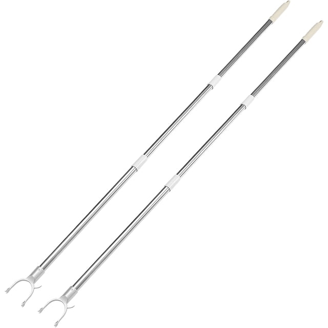 Shisuyan 2pcs Splicable Clothesline Rod Clothes Reaching Rods Adjustable Reaching Pole