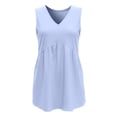 thumbnail image 4 of DHFJKG Women Linen Tank Top Summer Lightweight Casual Sleeveless Solid Color Flowy Hem V Neck Camisole Beach Clothes Stylish Tops, 4 of 5