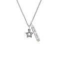 thumbnail image 2 of Delight Jewelry Black Nickeltone Clear Crystal Lucky Star Silvertone Hope Anchors the Soul Bar Charm Necklace, 23", 2 of 4