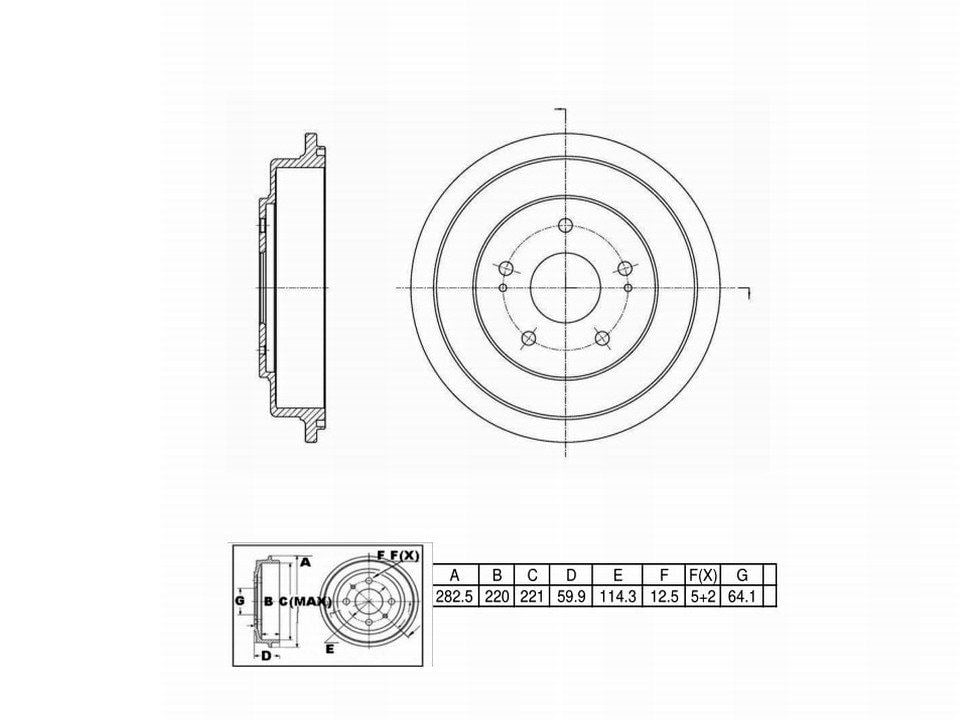 Winstop Brake Drum, Rear WS242086, Honda Civic 2015-2006