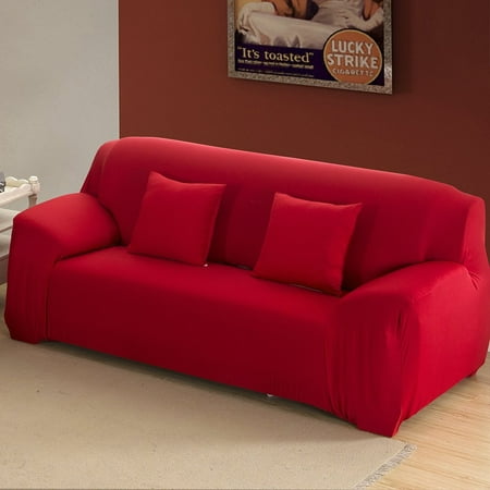 Sofa Slipcover Stretch Cover Anti Wrinkle Spandex Fabric Chair Sofa Slipcover Stretch Cover Anti Wrinkle Spandex Fabric Chair Loveseat Couch Solid Color Wine Red 2 Seat