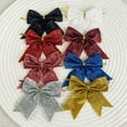 thumbnail image 6 of Homirary Christmas Bow Tree Topper, Christmas Bows with Gold Twist Ties, 8 Pack, One Size, 6 of 6