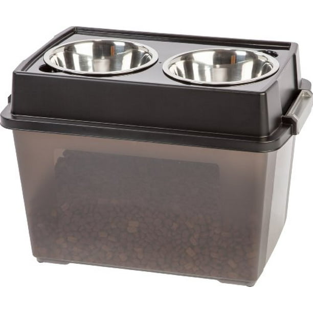IRIS USA 47 Lbs / 45 Qt Large Elevated Feeder with Airtight Pet Food