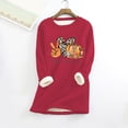 thumbnail image 3 of Winter clothing for women Ladies Thickened Loose Warmers Casual Cute Printed Tops Autumn Winter Plush Warm O Neck Tops, 3 of 3