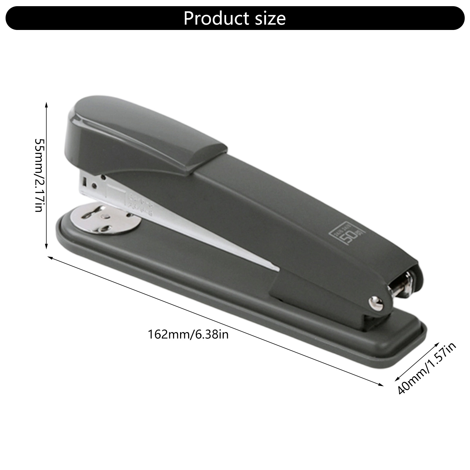 Metal Stapler Easy to Load Booklet Stapler 50 Sheets Effortless Stapler Desk Stapler for Home & Office