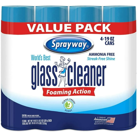 Sprayway 443331 Ammonia Free Glass Cleaner, 19 Oz. (4-Pack) (Packaging May Vary) (4 Case)