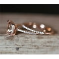 thumbnail image 6 of Emerald Cut Morganite Solitaire With Accent Wedding Engagement Bridal Set Ring For Women 14k Rose Gold Finish, 925 Sterling Silver, 6 of 6