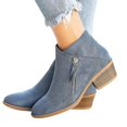 thumbnail image 2 of Women's Block Heel Ankle Boots Zipper Chelsea Booties Shoe, 2 of 3
