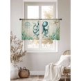 thumbnail image 4 of Vintage Ocean Sheer Curtains 54 Inch Long 2 Panels, Octopus Starfish Seagrass Compass Nautical Light Filtering Rod Pocket Curtains, Sheer Voile Drapes for Living Room Bedroom, 52"x54", 4 of 8