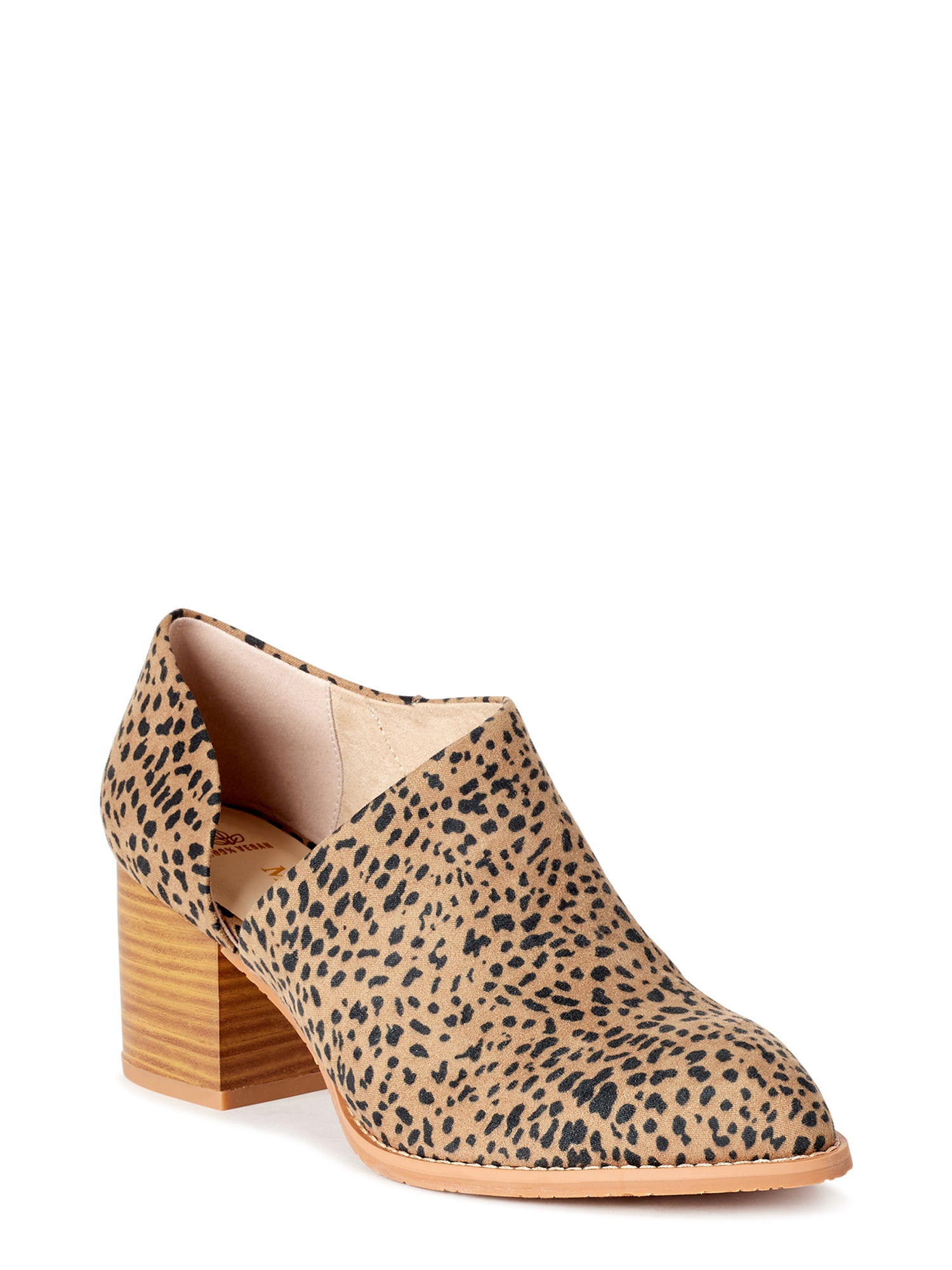 brown leather cut out booties
