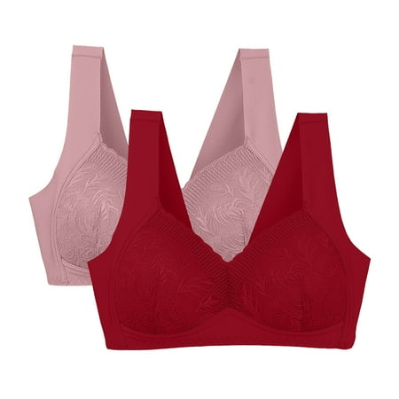Trending Women s Large Size Comfortable Breathable Bra Underwear No Rims for Relaxed Fit Festive Stocking|Nylon Spandex Multicolor Sopatenor
