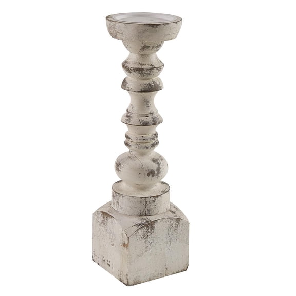 Brighton Wood Candle Holder - Whitewashed 15" - Park Designs