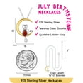 thumbnail image 5 of Just Being Cute Teen Girls Sterling Silver Cat Moon Necklace with Birthstone, Women's Ruby Pendant Jewelry Gifts for Love Girlfriend Daughter Sister, 5 of 9