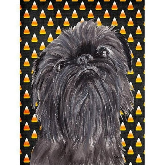 Brussels Griffon Halloween Candy Corn Flag Garden Size