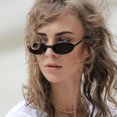 thumbnail image 2 of Gafas de sol con montura pequeña de color vaca a la moda europea y americana 5192 gafas de sol de color con rayas ovaladas a la moda, 2 of 5