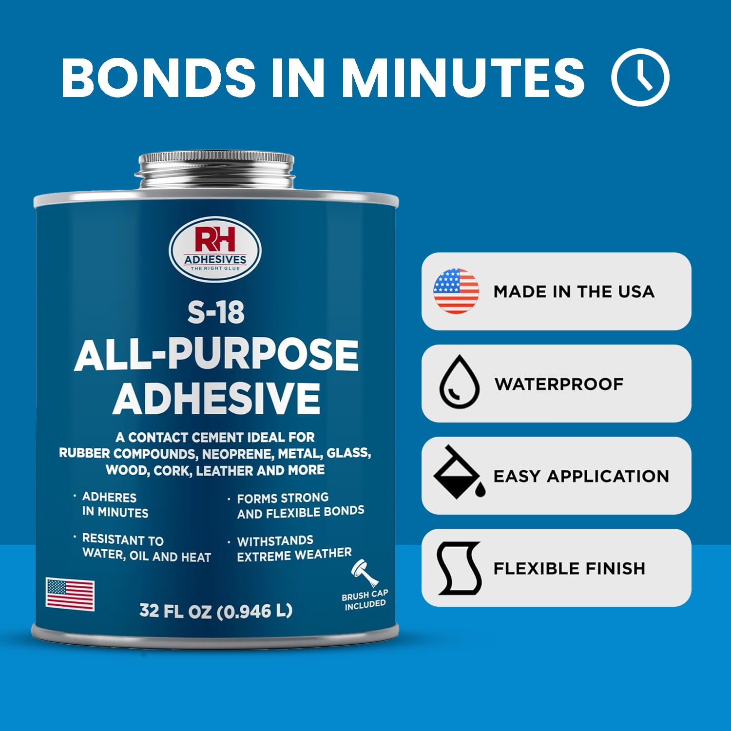 S-18 All-Purpose Adhesive, 32 oz. can - RH Adhesives