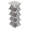 thumbnail image 2 of Small 3-Tier Shoe Rack | Gray Plastic Storage Cabinet | Easy Assembly No Tools Needed | Removable & Washable Shelves | Compact 27x26x16.5cm Size for Adults, 2 of 6