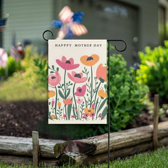 Mother's Day Flowers Garden Flag Double Sided Outdoor Banners for Courtyard Outdoor Lawn Farmhouse Holiday Decorations