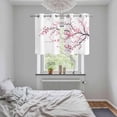thumbnail image 6 of 2 Panels Kitchen Tier Curtains 39 Inch Length, Pink Cherry Blossom Grommets Window Treatment Curtain, Spring Branches Floral Watercolor Thermal Curtains Drapes for Living Room/Bathroom, 6 of 9