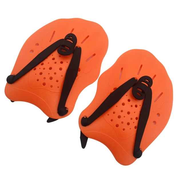 Paleta de mano resistente antideslizante paletas de entrenamiento de natación asistente de natación aletas de mano para adolescentes principiantes naranja