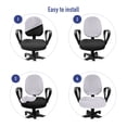 thumbnail image 4 of Abstract Office Chair Slipcover, Classic Pattern of Monochrome Style Rhombus and Horizontal Streaks, Protective Stretch Decorative Fabric Cover, Standard Size, Blue Violet and White, by Ambesonne, 4 of 5