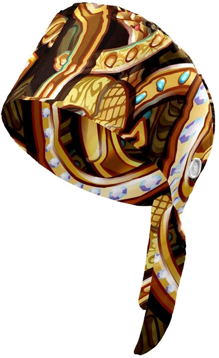 Button Hat Cartoon Ornate Gold 