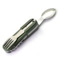 thumbnail image 2 of Vajilla portátil, vajilla para exteriores, vajilla plegable para acampar, cuchillo, tenedor y cuchara combinados, vajilla plegable multifuncional, juego de tres piezas, 2 of 4