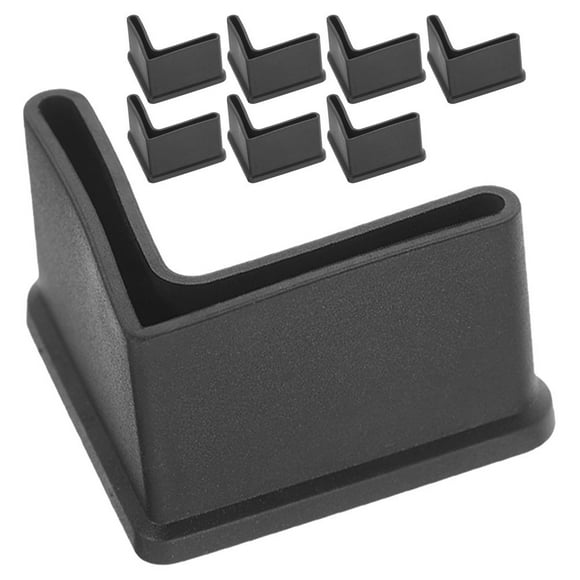 8pcs Bed Frame Feet Replacement 40x40mm Rubber Caps for Chairs Ladders Furniture Leg Covers and Stabilizers Black
