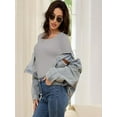 thumbnail image 3 of Womens Long Sleeve T Shirt Scoop Neck Shirts Skinny Fitted Casual Basic Tops, 3 of 5