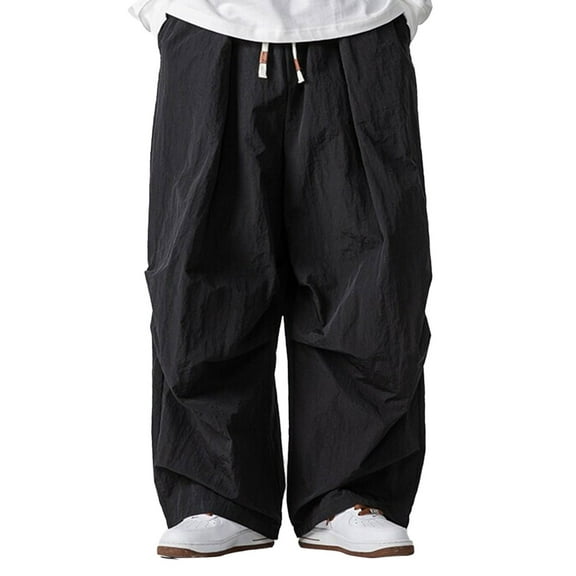 Kureaily Men's Sports Casual Men's Loose Comfortable Sports Wide Leg Trend Casual Summer Overalls Wide Leg Pants