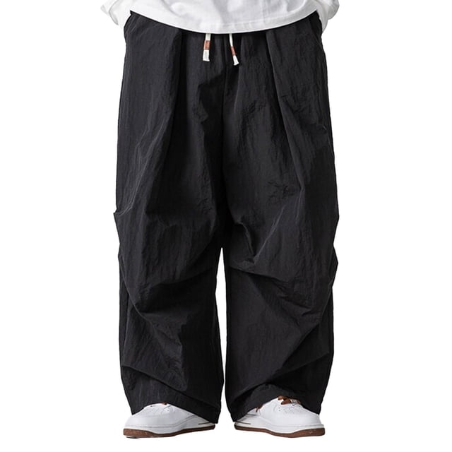 Zszcpp Men Work Pants Sports Long Loose Comfortable Sports Wide Leg Trend Overalls Wide Leg Trousers Casual Trouser