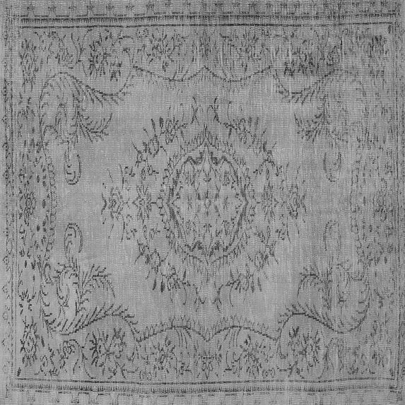 Ahgly Company Indoor Square Abstract Gray Contemporary Area Rugs, 5' Square