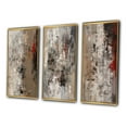 thumbnail image 3 of Designart "Fading Passion Retro Beige and Red Abstract II" Abstract Painting Framed Wall Art Set Of 3 - Red Modern Frame Gallery Wall Set For Home Decor, 3 of 6