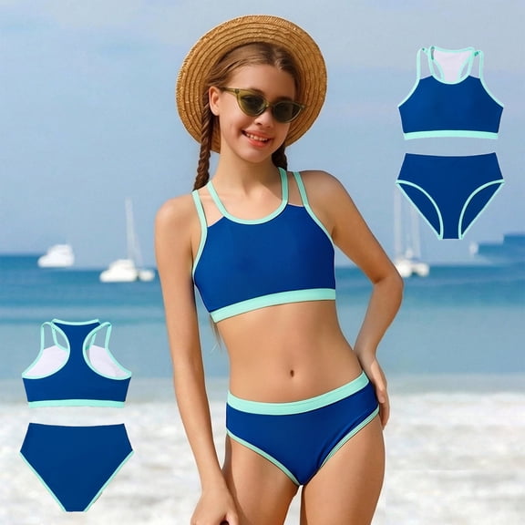 Teen Swimsuit Girls Girls Swimsuit With Shorts Bathing Suit 2 Piece Girls Bathing Suits Girls Size 10-11 Years Bathing Suit