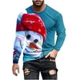 thumbnail image 3 of UVEASISHA Soldes de Liquidation T-Shirts Graphiques de Noël pour Hommes Grande Taille Mignon Imprimé du Père Noël Manches Longues Chandails Col Rond Mode T-Shirt de Noël Hauts Vacances Cool Mode Urbaine Multicolore G, 3 of 5