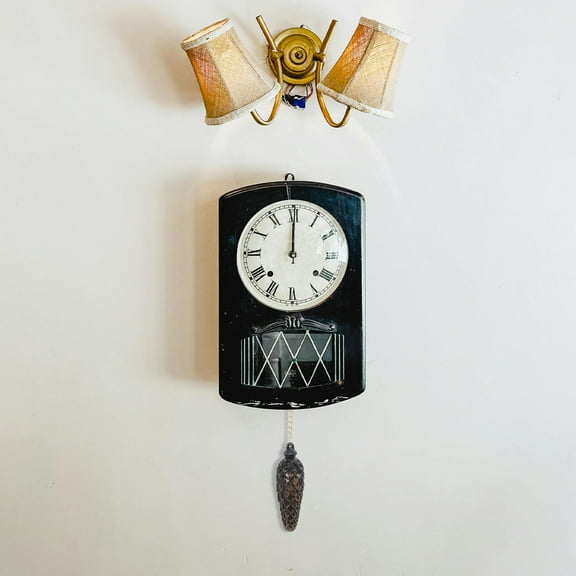 KONTONTY 2-Pack Musical Wall Clock with Decorative Hammer and Pendulum, Mechanical Movement, Stylish Home Decor for Living Room