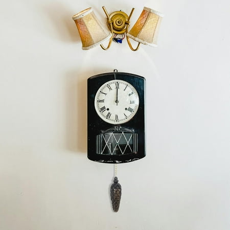 KONTONTY 2-Pack Musical Wall Clocks with Decorative Hammer and Pendulum, Mechanical Movement, Elegant Home Decor for Living Room
