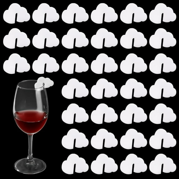 50 Pcs Acrylic Drink Tags Cloud Shape Party Drink Tag 1.8x1.2 inch White Acrylic Drink Marker Blank Acrylic Drinking Tags Acrylic Wine Glass Charms for Baby Shower Wedding Cloud 9 Party DIY
