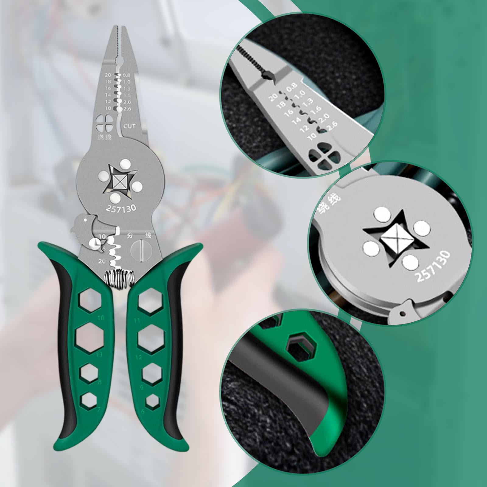 Wire Stripper Crimper Bobbin Winder Tool Ergonomic Non Slip Handle for Industrial Workers Home Use