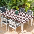 thumbnail image 2 of Retro Boho Table Cloths for 5 Foot Rectangle Tables, Dark Red Geometric Pattern Rhombic Bohemia Patio Waterproof Elastic Fitted Tablecloths, Washable Rectangular Table Cover for Camping, 2 of 8