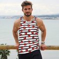 thumbnail image 5 of Rocae Ladybugs on Black and White Striped1 for Men's Workout Tank Top Men's Running Tank Top Dry Fit Athletic Workout Tank Tops4X-Large, 5 of 9
