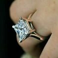 thumbnail image 2 of 3Ct Princess Cut Moissanite Solitaire Engagement Ring in 14K White Gold Plated, 2 of 2