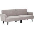 thumbnail image 1 of HOMCOM Modern Couch w Rubberwood Legs, 3 Seater Corduroy Sofa, Light Grey, 1 of 10