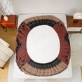 thumbnail image 5 of jejeloiu Ancient Bohemian Aztec Queen Sheet Sets,Boho Exotic Style Flat Sheet,Red Brown Queen Fitted Sheet For Men Women,Breathable Home Decor,4-Piece, 5 of 7