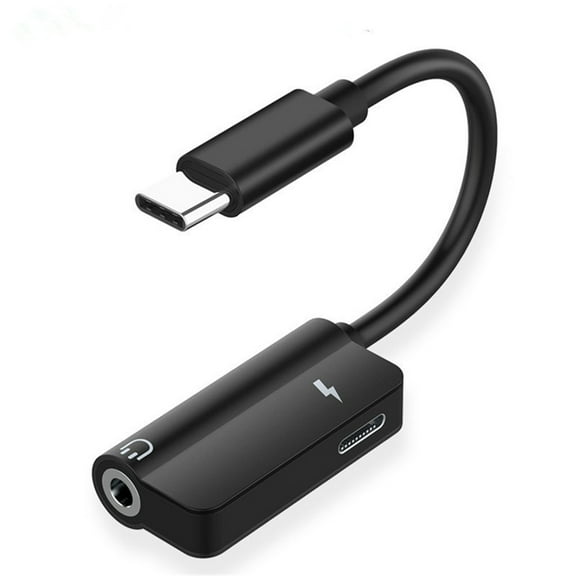 2-in-1 USB C to 3.5mm Headphone Jack Adapter with Charging Port, Hi-Res Audio Aux Converter for Most USB C Smartphones, Tablets and Laptops