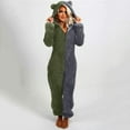 thumbnail image 5 of Edvintorg Plus Size Jumpsuits Women Long Sleeve Patchwork Hooded Jumpsuit Pajamas Casual Winter Warm Romper with Zipper Ladies Jumpsuits New, 5 of 7