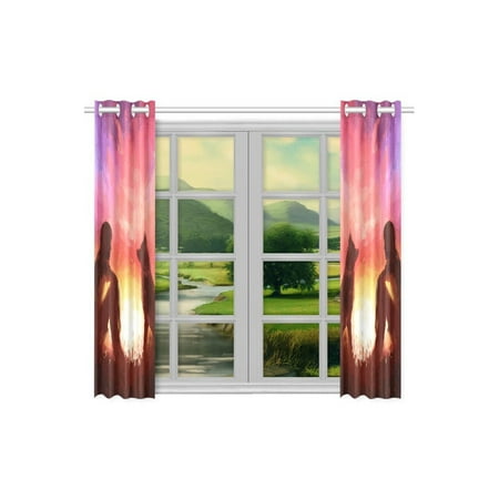 Yusdecor Man And Dog Sunset Window Curtains Kitchen Curtain Room Bedroom Drapes Curtains 26x39 Inch 2 Piece Walmart Canada