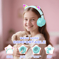 thumbnail image 6 of Kids Bluetooth Headphones, Cat Ear RGB Wireless Over-Ear Headset for Girls Boys, 6 of 8